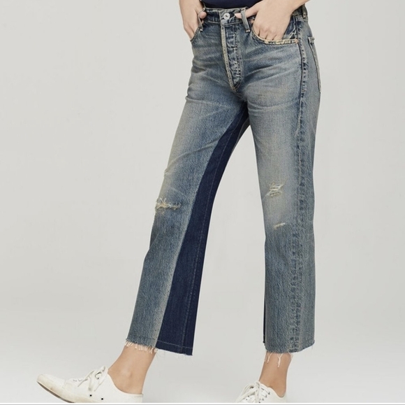 Citizens of Humanity 27 Cora Crop Wide Leg Relaxed Shadow Inseam Livingston Jean - Picture 6 of 16